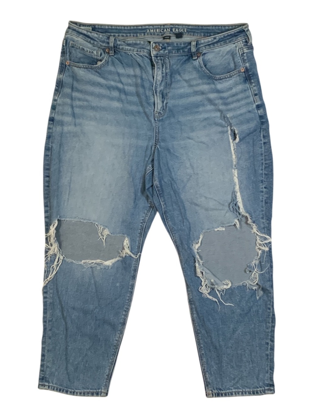 American Eagle Strigid High-Rise Distressed Straight Leg Jeans Size 20
